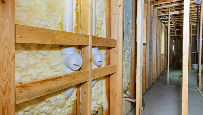 Spray foam basement insulation in NY.